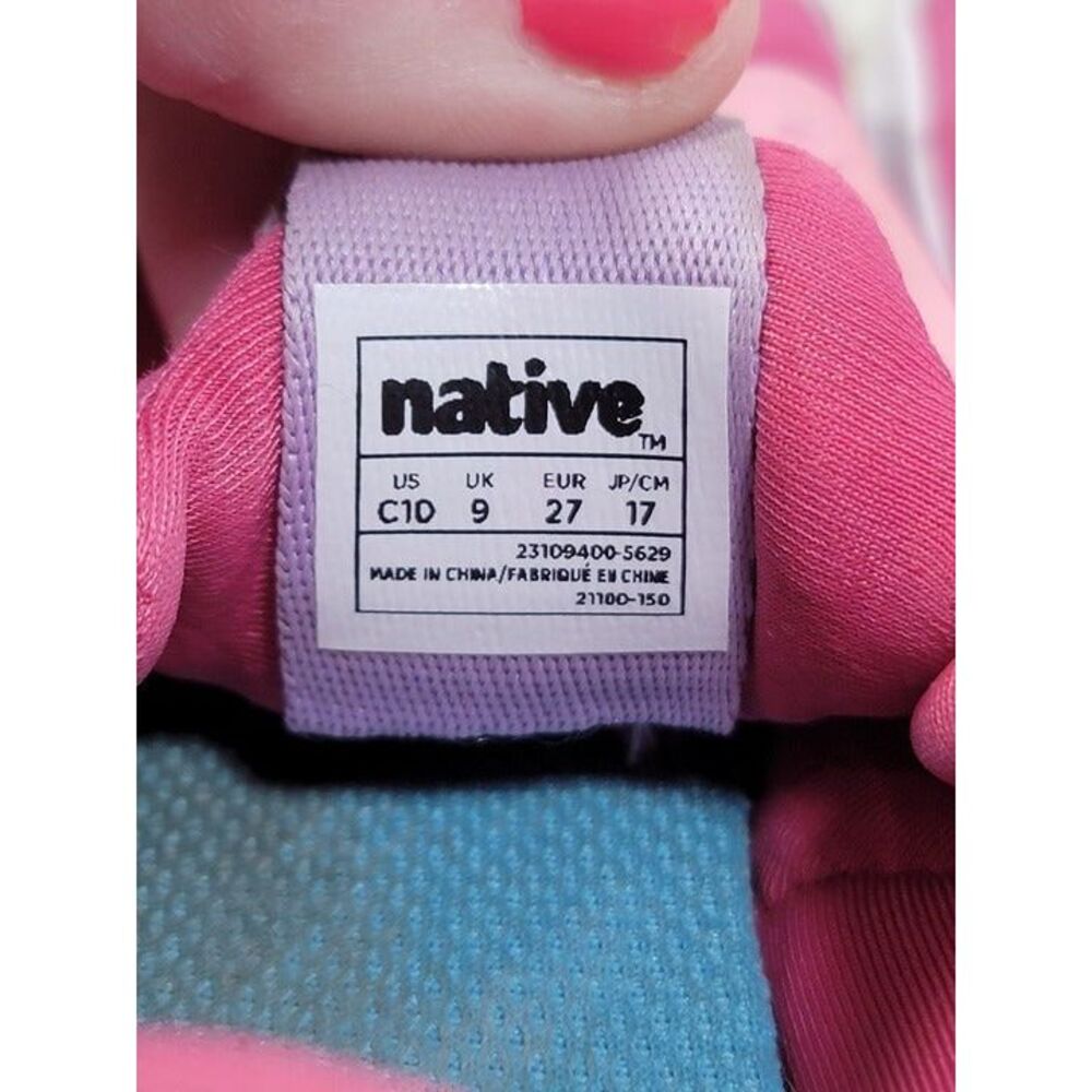 Native Jefferson Hero Toddler Size C10 Sneaker Water Shoes Pink‎ White - Picture 11 of 11